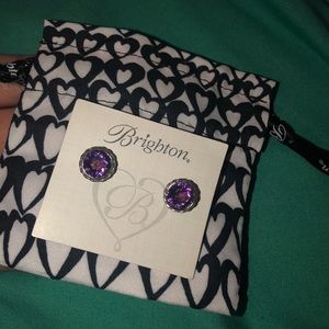 Brighton small purple stud earrings